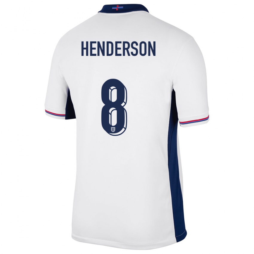Bambino Maglia Inghilterra Jordan Henderson #8 Bianco Kit Gara Home 24-26 Maglietta