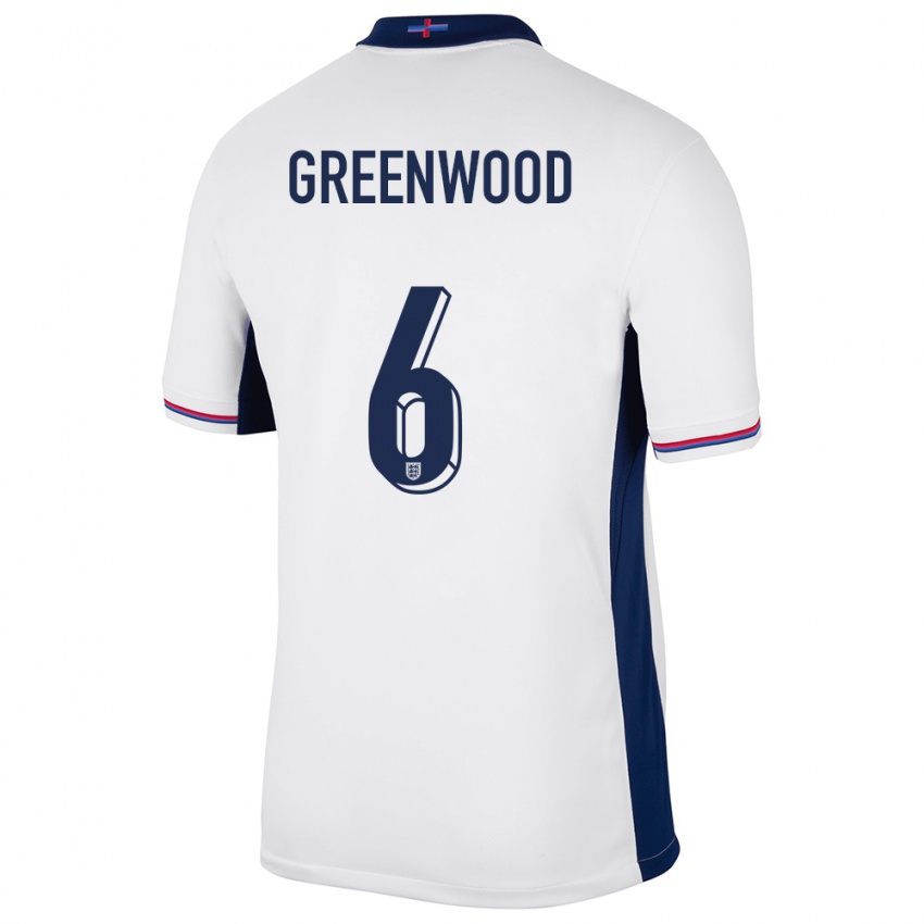 Bambino Maglia Inghilterra Alex Greenwood #6 Bianco Kit Gara Home 24-26 Maglietta