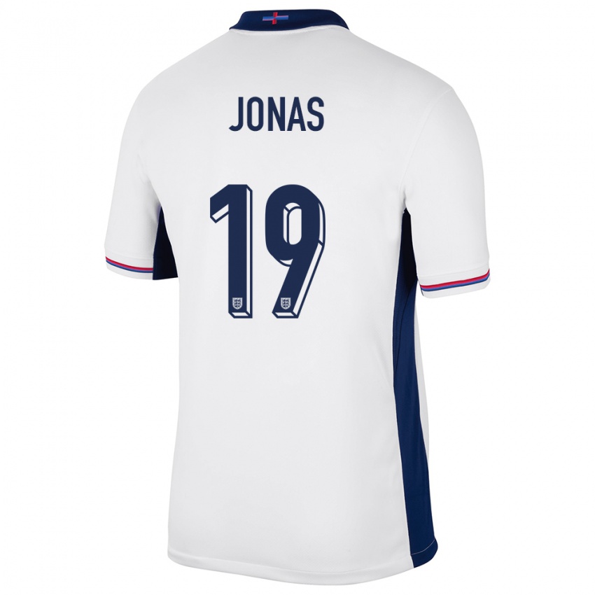 Bambino Maglia Inghilterra Lee Jonas #19 Bianco Kit Gara Home 24-26 Maglietta