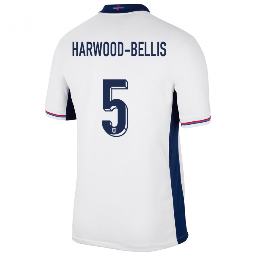 Bambino Maglia Inghilterra Taylor Harwood Bellis #5 Bianco Kit Gara Home 24-26 Maglietta