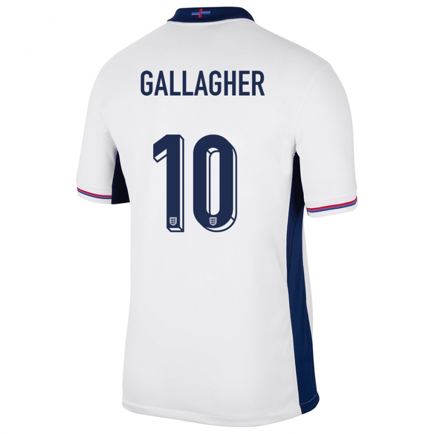 Bambino Maglia Inghilterra Conor Gallagher #10 Bianco Kit Gara Home 24-26 Maglietta