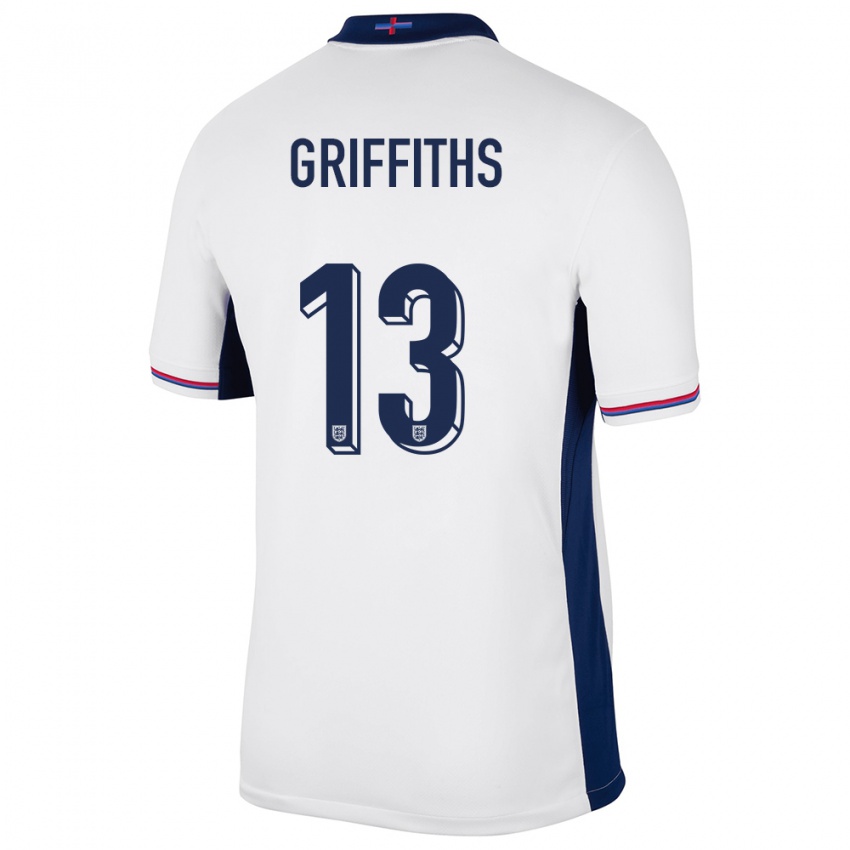 Bambino Maglia Inghilterra Josh Griffiths #13 Bianco Kit Gara Home 24-26 Maglietta