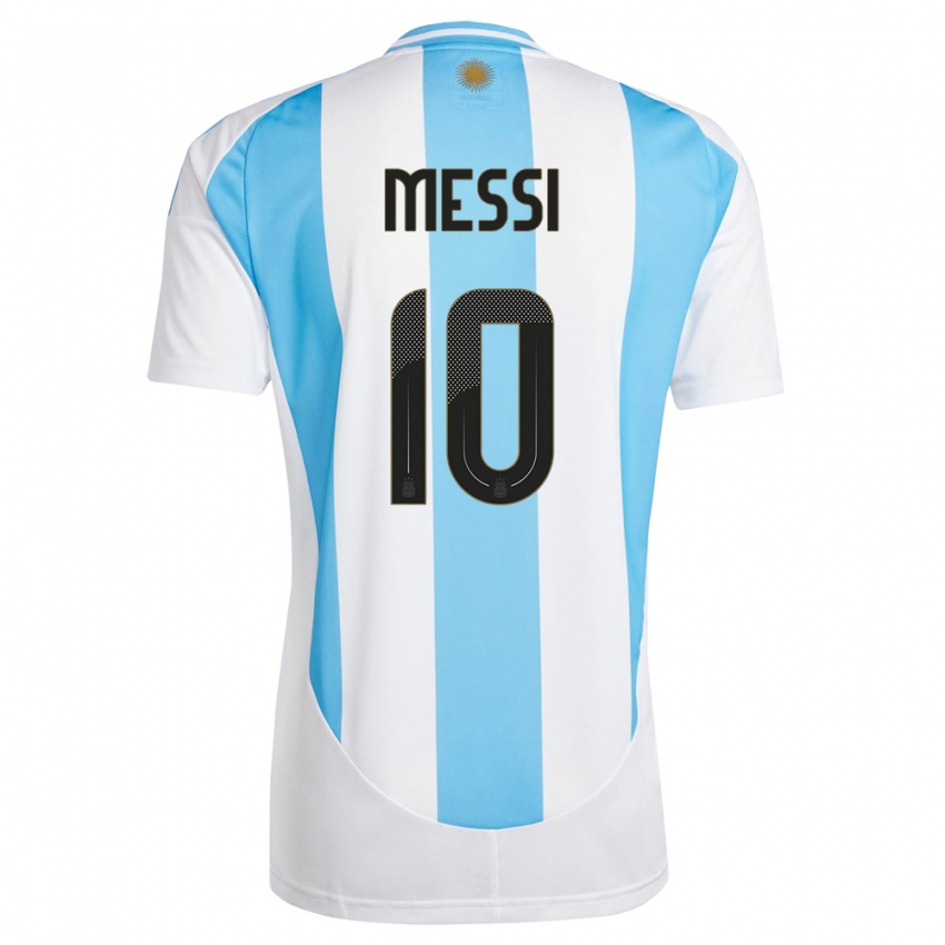 Bambino Maglia Argentina Lionel Messi #10 Bianco Blu Kit Gara Home 24-26 Maglietta
