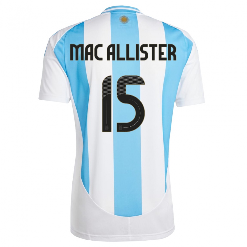 Bambino Maglia Argentina Alexis Mac Allister #15 Bianco Blu Kit Gara Home 24-26 Maglietta
