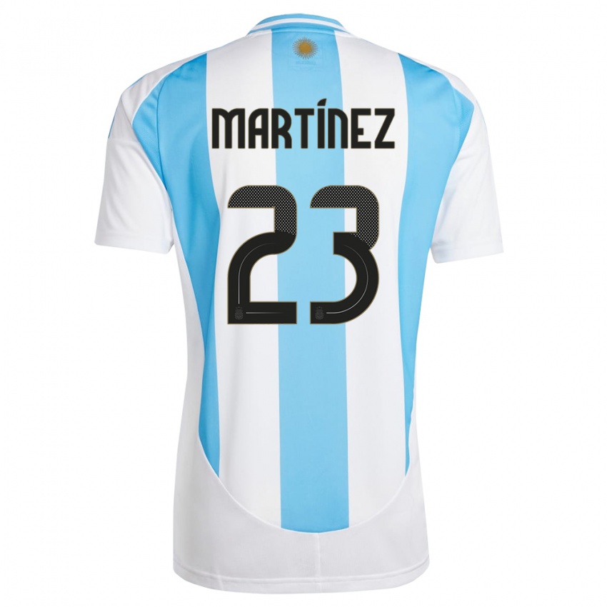 Bambino Maglia Argentina Emiliano Martinez #23 Bianco Blu Kit Gara Home 24-26 Maglietta