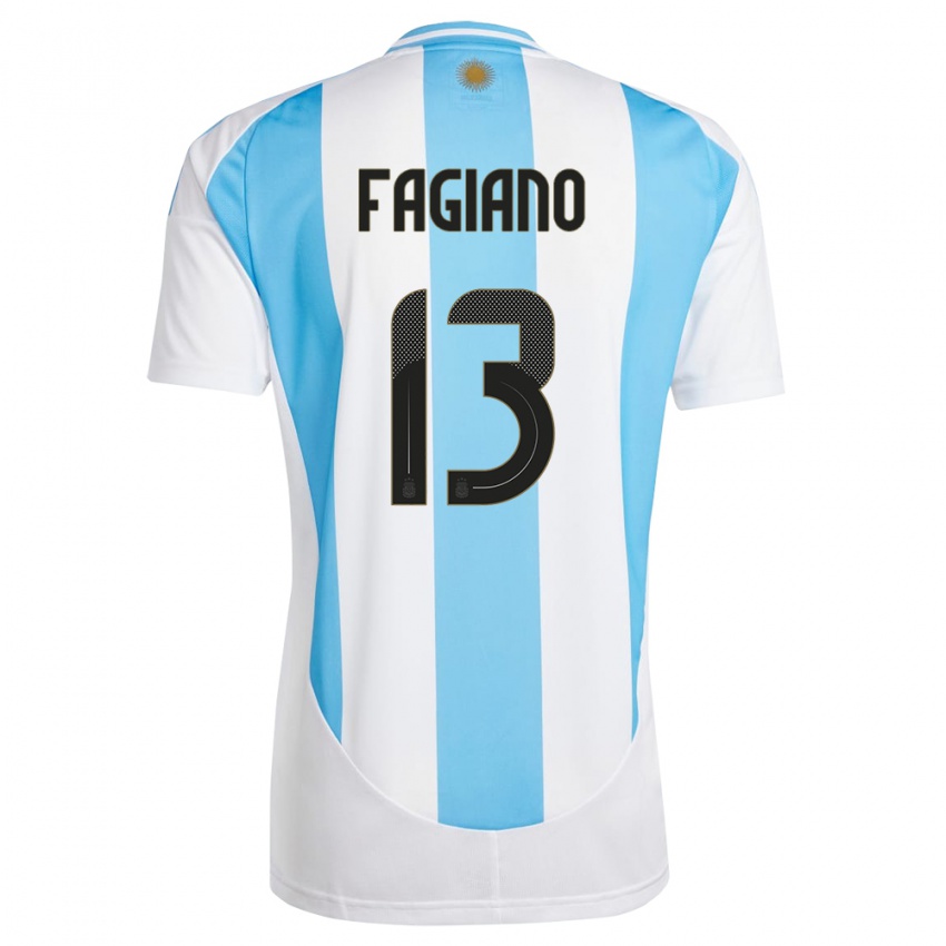 Bambino Maglia Argentina Paloma Fagiano #13 Bianco Blu Kit Gara Home 24-26 Maglietta