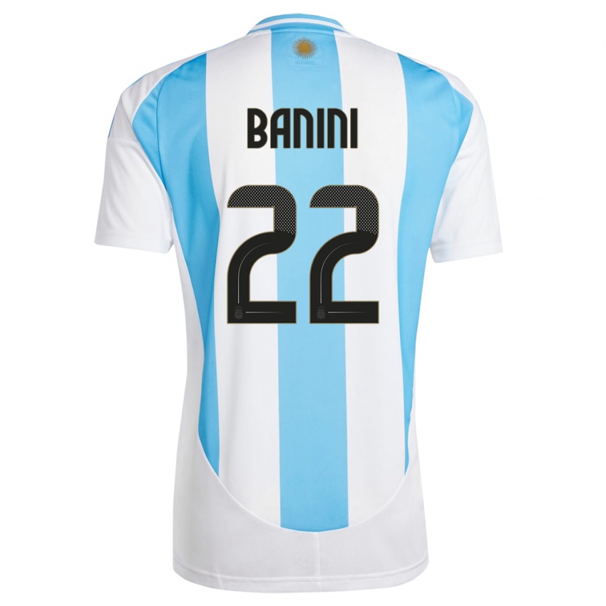 Bambino Maglia Argentina Estefania Banini #22 Bianco Blu Kit Gara Home 24-26 Maglietta
