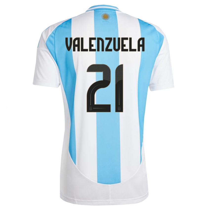 Bambino Maglia Argentina Fernando Valenzuela #21 Bianco Blu Kit Gara Home 24-26 Maglietta