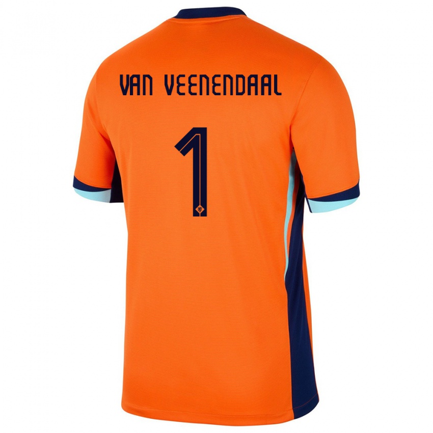 Bambino Maglia Paesi Bassi Sari Van Veenendaal #1 Arancia Kit Gara Home 24-26 Maglietta