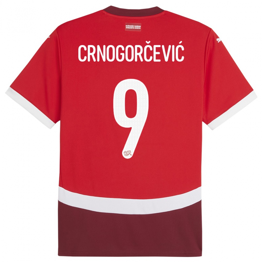 Bambino Maglia Svizzera Ana Maria Crnogorcevic #9 Rosso Kit Gara Home 24-26 Maglietta