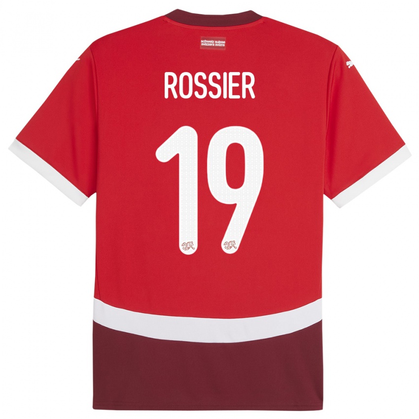 Bambino Maglia Svizzera Evan Rossier #19 Rosso Kit Gara Home 24-26 Maglietta