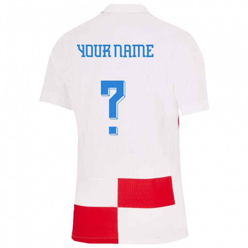 Bambino Maglia Croazia Il Tuo Nome #0 Bianco Rosso Kit Gara Home 24-26 Maglietta