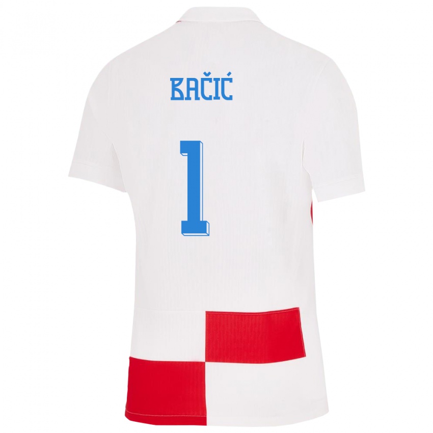 Bambino Maglia Croazia Doris Bacic #1 Bianco Rosso Kit Gara Home 24-26 Maglietta
