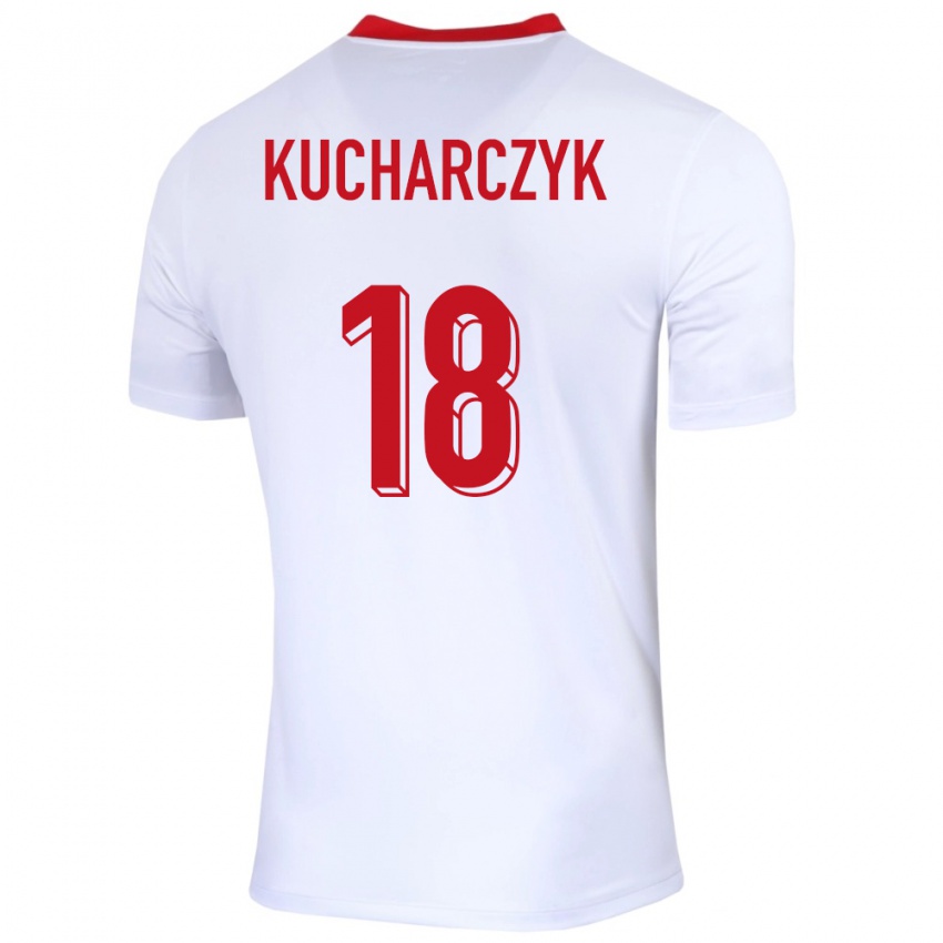 Bambino Maglia Polonia Filip Kucharczyk #18 Bianco Kit Gara Home 24-26 Maglietta