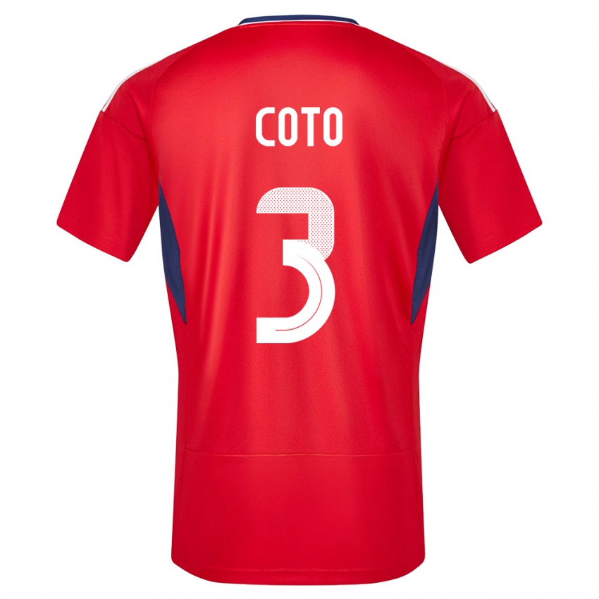Bambino Maglia Costa Rica Maria Coto #3 Rosso Kit Gara Home 24-26 Maglietta