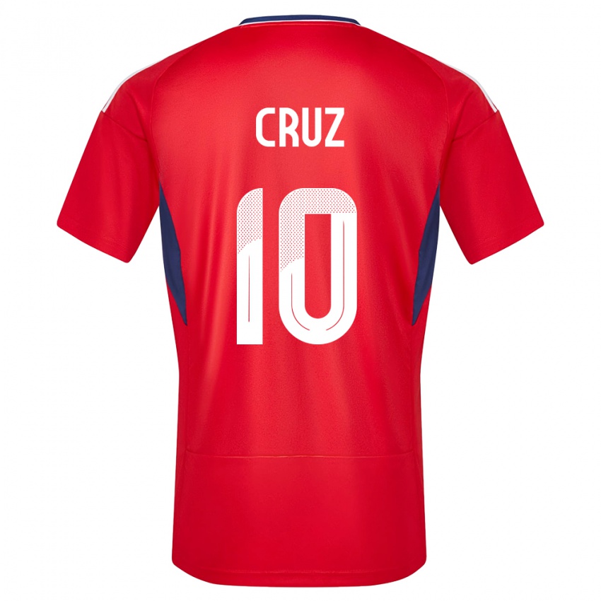 Bambino Maglia Costa Rica Shirley Cruz #10 Rosso Kit Gara Home 24-26 Maglietta