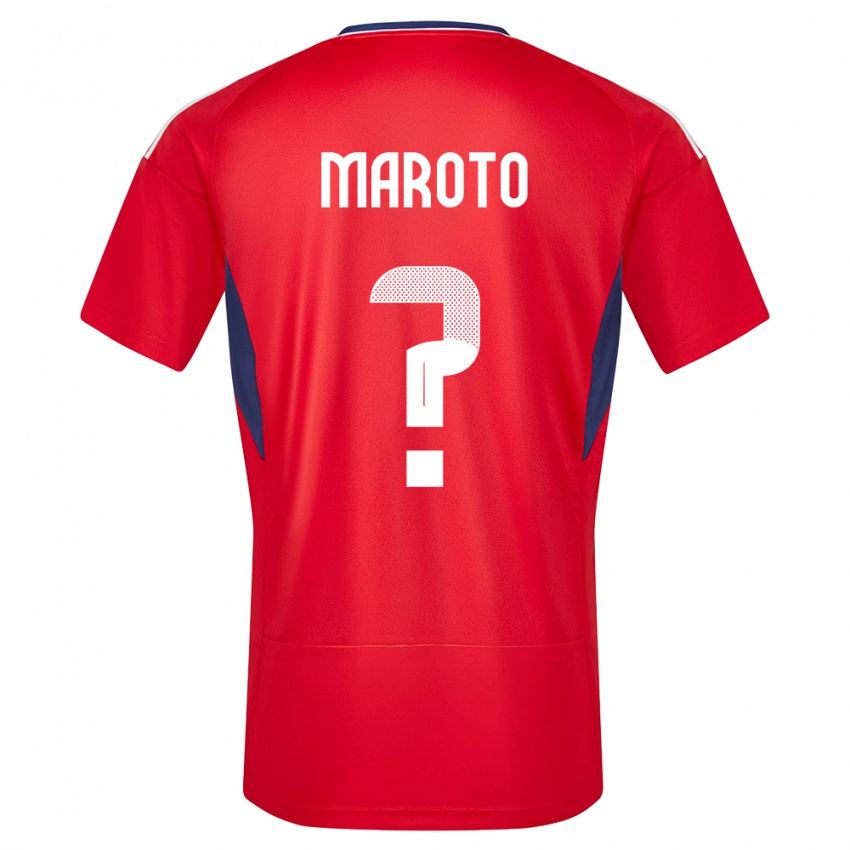 Bambino Maglia Costa Rica Victor Maroto #0 Rosso Kit Gara Home 24-26 Maglietta