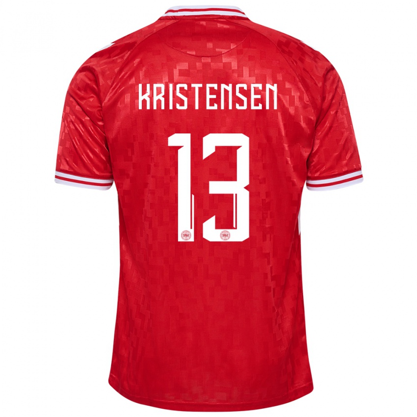 Bambino Maglia Danimarca Rasmus Kristensen #13 Rosso Kit Gara Home 24-26 Maglietta