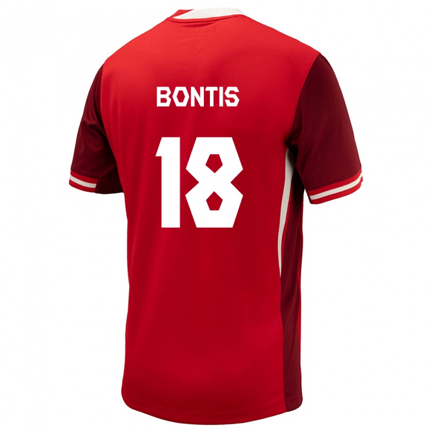 Bambino Maglia Canada Dino Bontis #18 Rosso Kit Gara Home 24-26 Maglietta