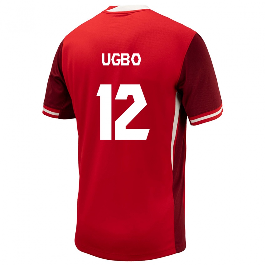 Bambino Maglia Canada Ike Ugbo #12 Rosso Kit Gara Home 24-26 Maglietta