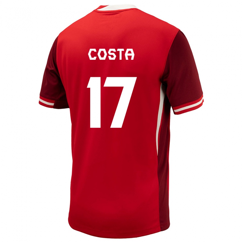 Bambino Maglia Canada Jesse Costa #17 Rosso Kit Gara Home 24-26 Maglietta