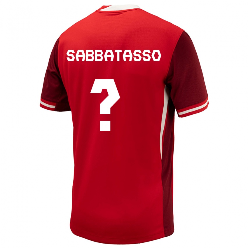 Bambino Maglia Canada Jeronimo Sabbatasso #0 Rosso Kit Gara Home 24-26 Maglietta