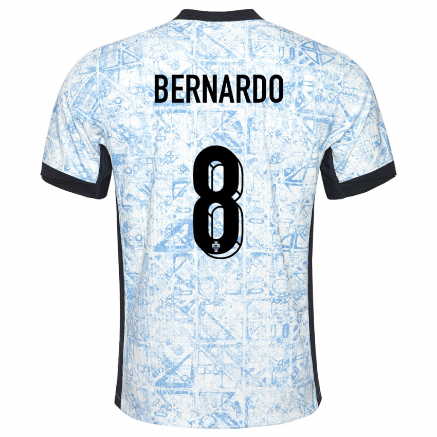 Bambino Maglia Portogallo Paulo Bernardo #8 Crema Blu Kit Gara Away 24-26 Maglietta