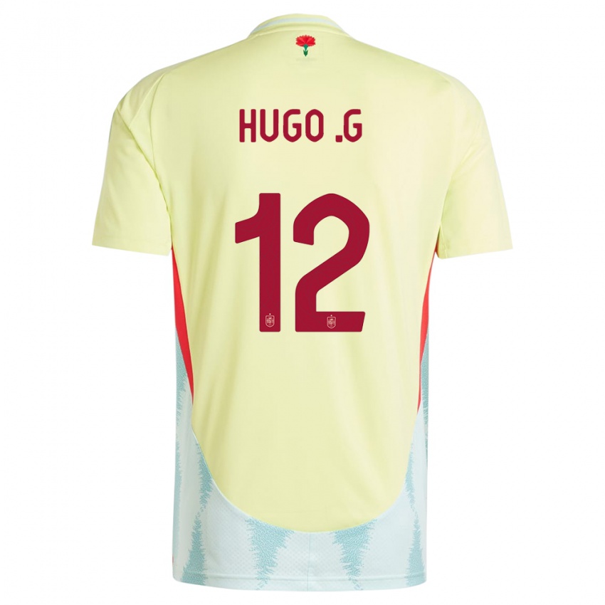 Bambino Maglia Spagna Hugo Guillamon #12 Giallo Kit Gara Away 24-26 Maglietta