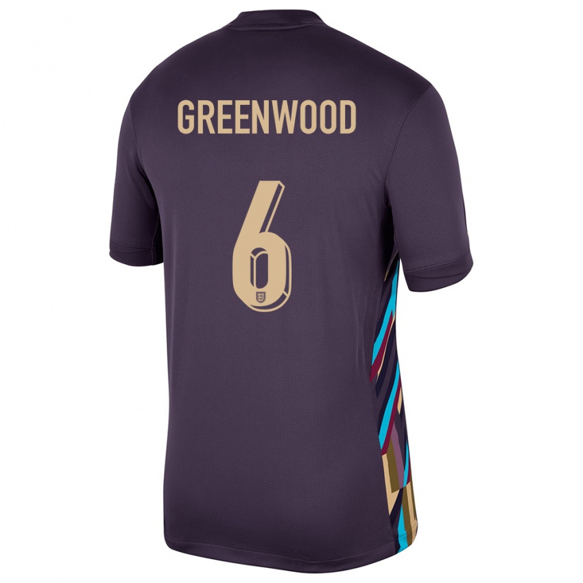 Bambino Maglia Inghilterra Alex Greenwood #6 Uvetta Scura Kit Gara Away 24-26 Maglietta