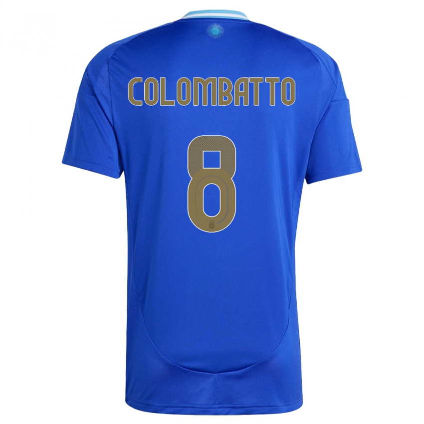 Bambino Maglia Argentina Santiago Colombatto #8 Blu Kit Gara Away 24-26 Maglietta