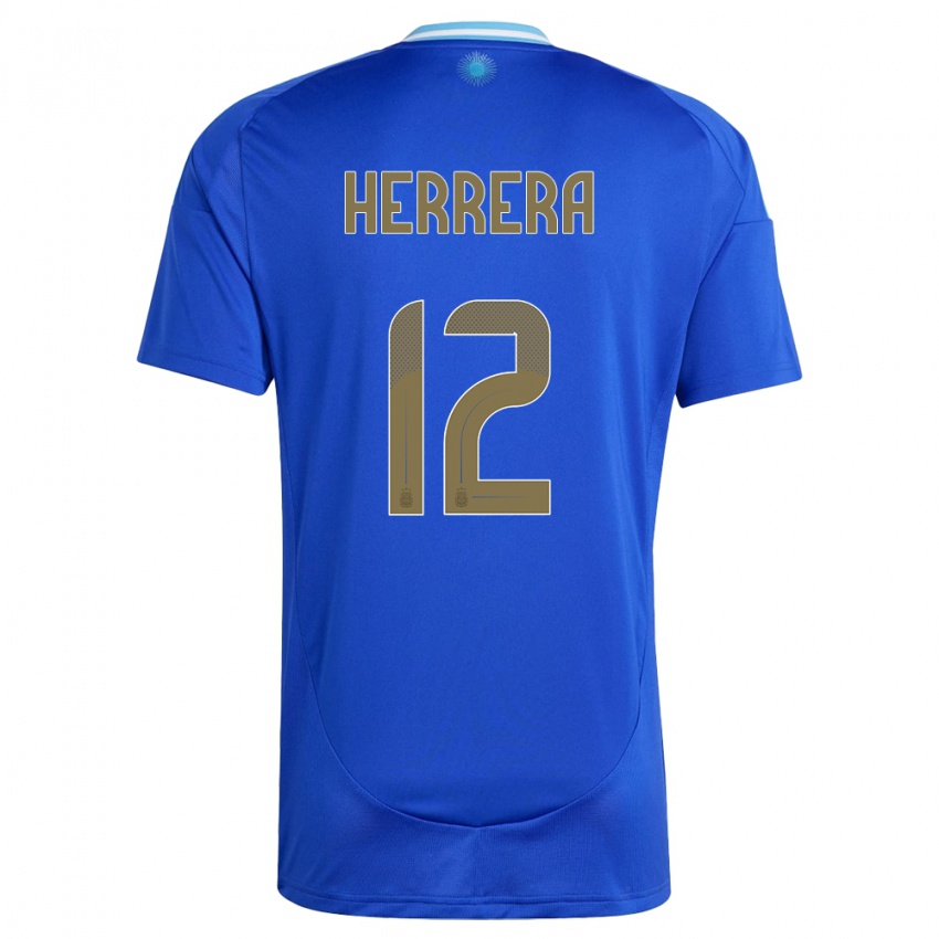 Bambino Maglia Argentina Franco Herrera #12 Blu Kit Gara Away 24-26 Maglietta