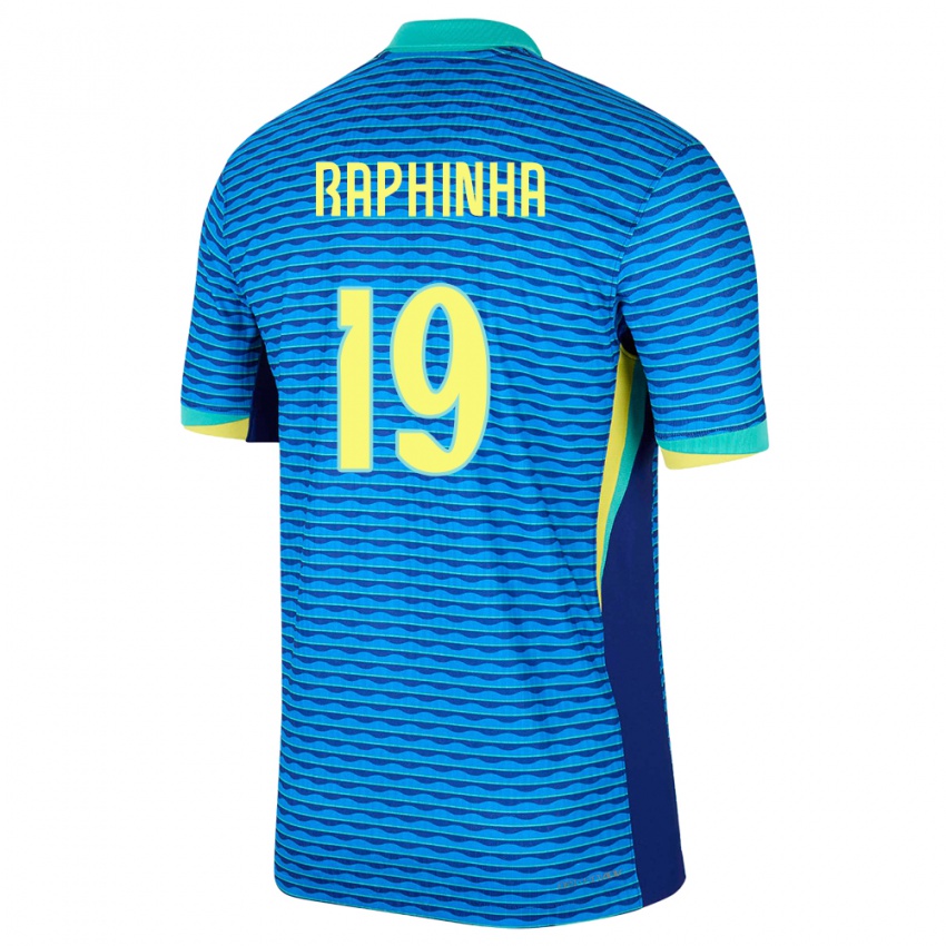 Bambino Maglia Brasile Raphinha #19 Blu Kit Gara Away 24-26 Maglietta