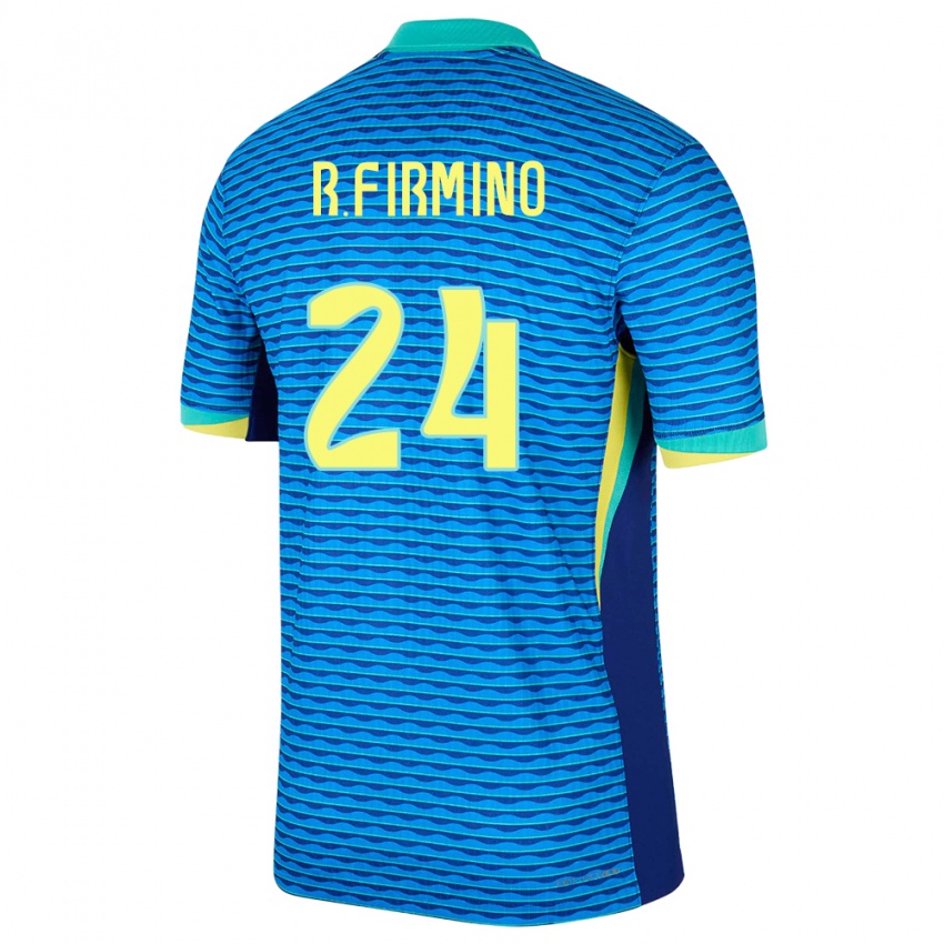 Bambino Maglia Brasile Roberto Firmino #24 Blu Kit Gara Away 24-26 Maglietta