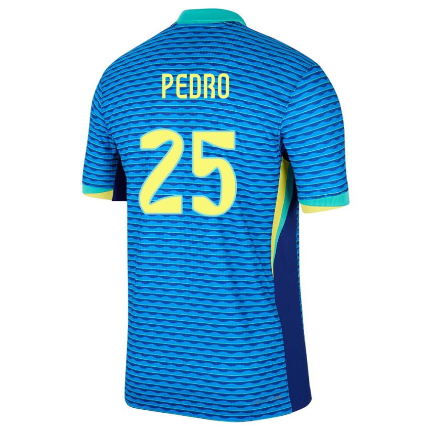 Bambino Maglia Brasile Pedro #25 Blu Kit Gara Away 24-26 Maglietta