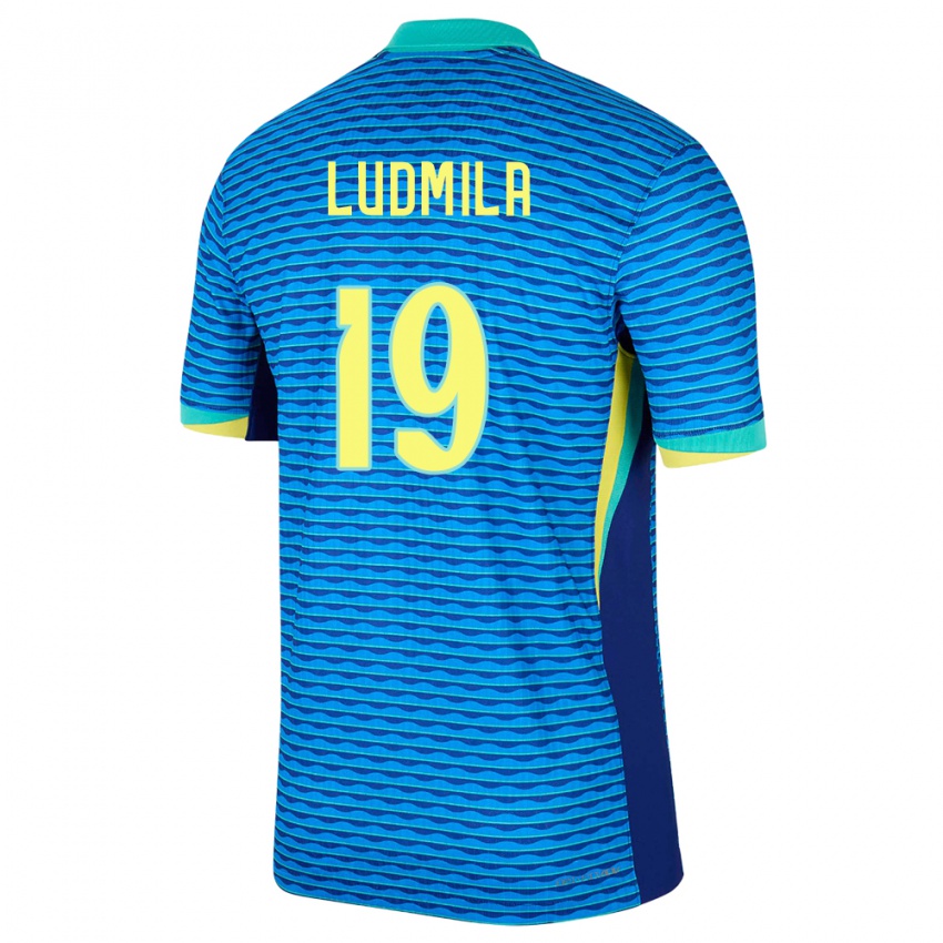 Bambino Maglia Brasile Ludmila #19 Blu Kit Gara Away 24-26 Maglietta