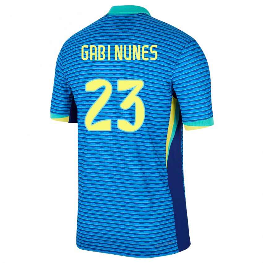 Bambino Maglia Brasile Gabi Nunes #23 Blu Kit Gara Away 24-26 Maglietta