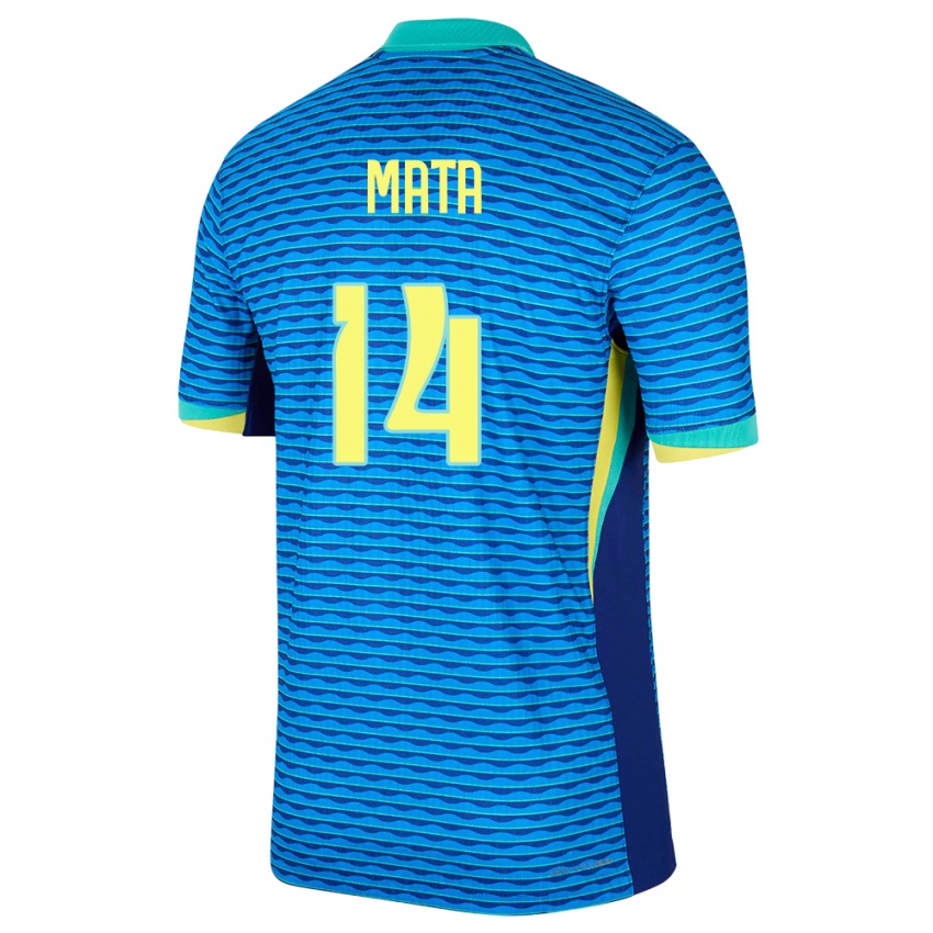 Bambino Maglia Brasile Da Mata #14 Blu Kit Gara Away 24-26 Maglietta