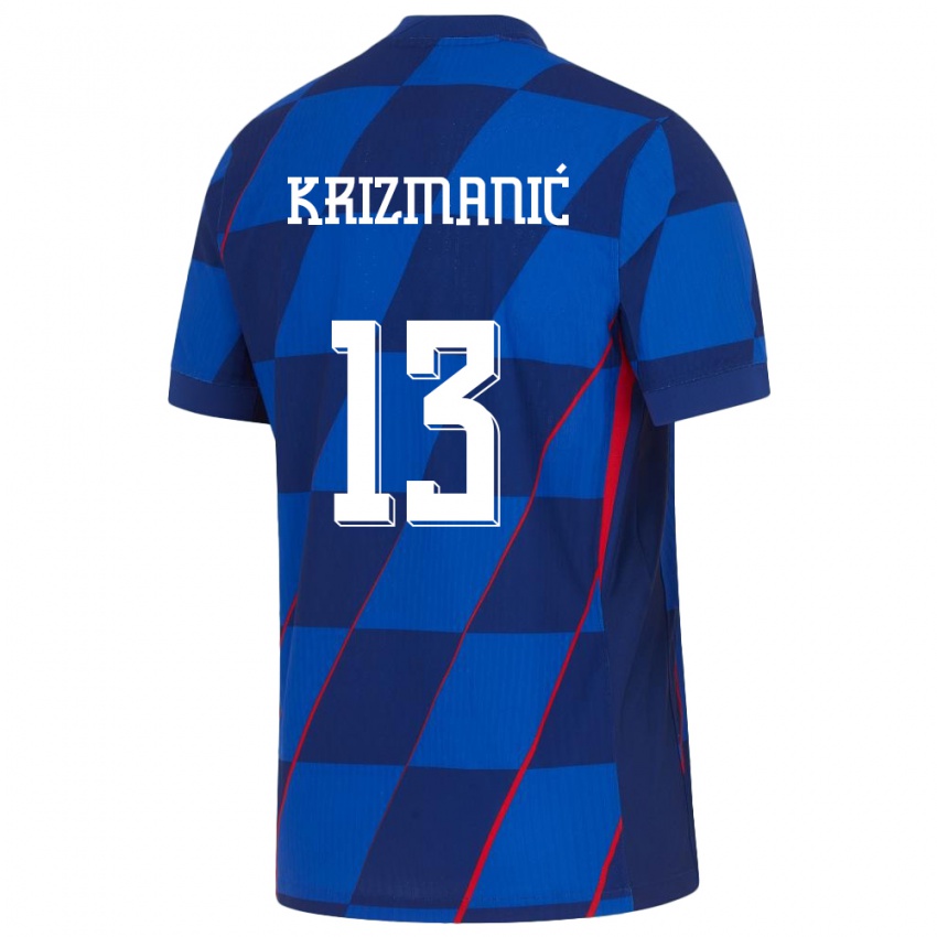 Bambino Maglia Croazia Kresimir Krizmanic #13 Blu Kit Gara Away 24-26 Maglietta