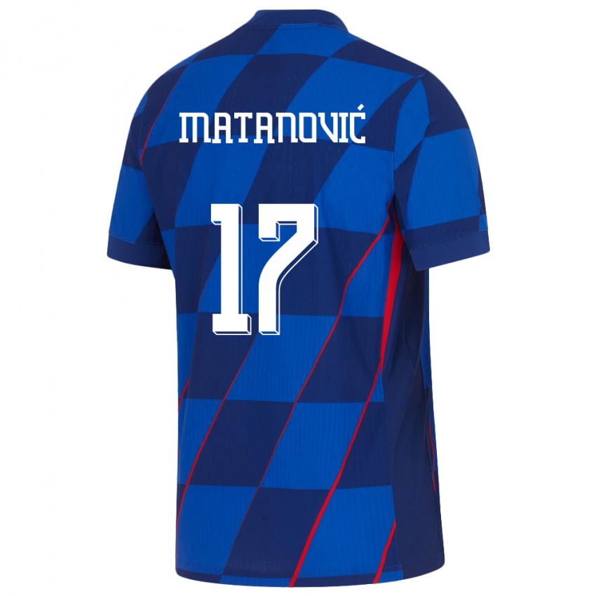 Bambino Maglia Croazia Igor Matanovic #17 Blu Kit Gara Away 24-26 Maglietta