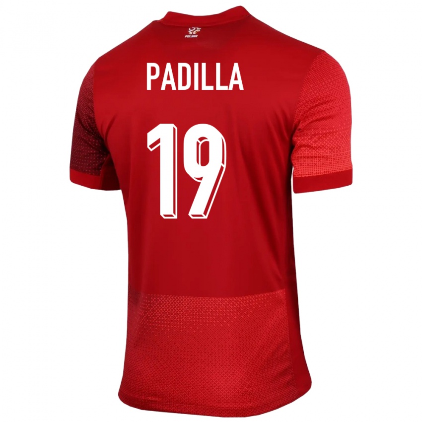 Bambino Maglia Polonia Natalia Padilla #19 Rosso Kit Gara Away 24-26 Maglietta