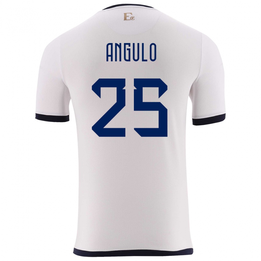 Bambino Maglia Ecuador Nilson Angulo #25 Bianco Kit Gara Away 24-26 Maglietta