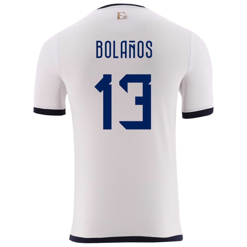 Bambino Maglia Ecuador Nayely Bolanos #13 Bianco Kit Gara Away 24-26 Maglietta