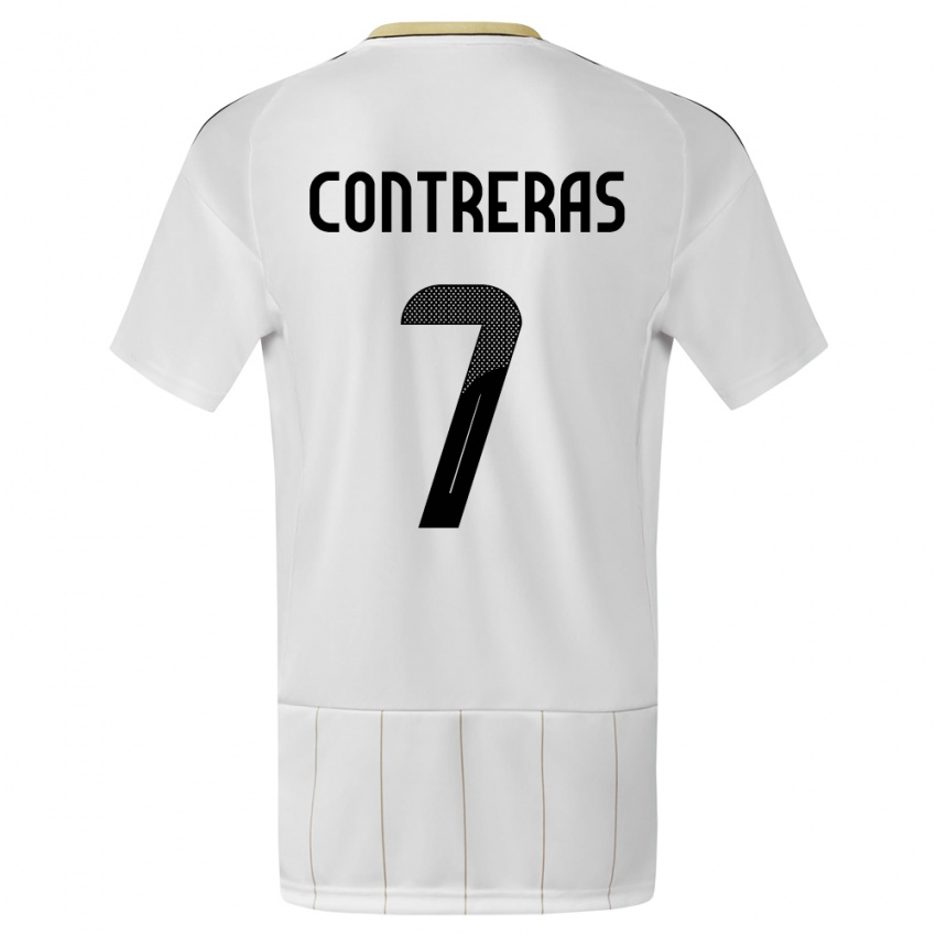 Bambino Maglia Costa Rica Anthony Contreras #7 Bianco Kit Gara Away 24-26 Maglietta