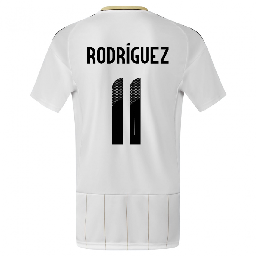 Bambino Maglia Costa Rica Raquel Rodriguez #11 Bianco Kit Gara Away 24-26 Maglietta