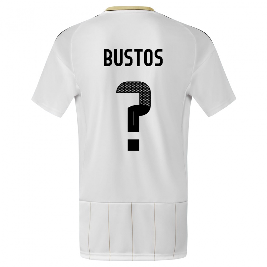 Bambino Maglia Costa Rica Roy Bustos #0 Bianco Kit Gara Away 24-26 Maglietta