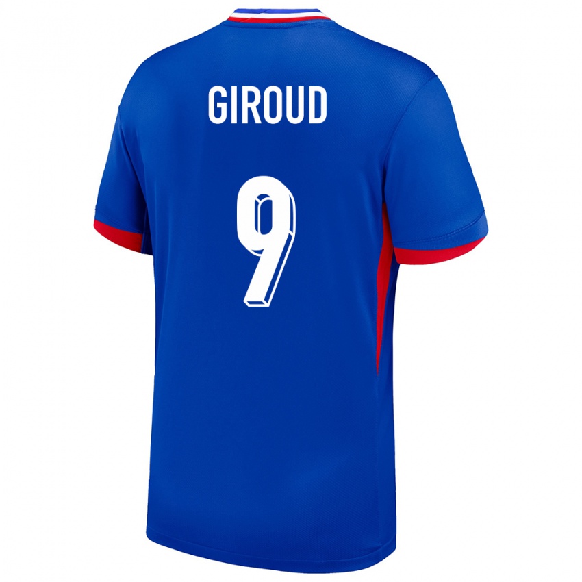 Uomo Maglia Francia Olivier Giroud #9 Blu Kit Gara Home 24-26 Maglietta