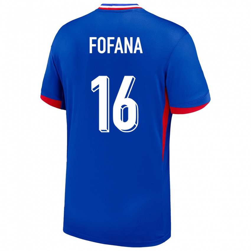 Uomo Maglia Francia Yahia Fofana #16 Blu Kit Gara Home 24-26 Maglietta