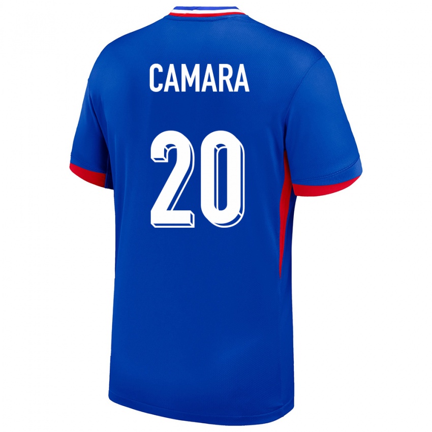Uomo Maglia Francia Ousmane Camara #20 Blu Kit Gara Home 24-26 Maglietta