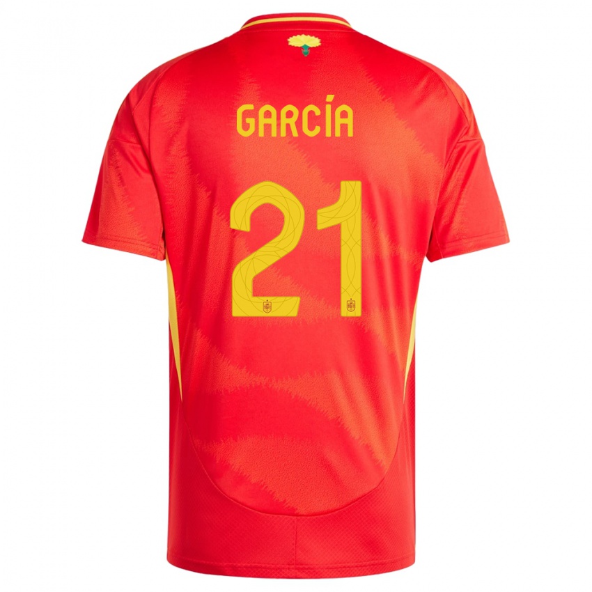 Uomo Maglia Spagna Sheila Garcia #21 Rosso Kit Gara Home 24-26 Maglietta