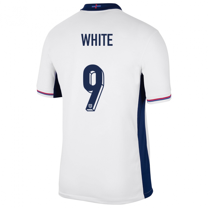 Uomo Maglia Inghilterra Ellen White #9 Bianco Kit Gara Home 24-26 Maglietta